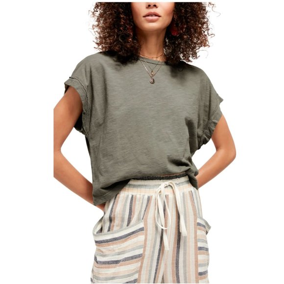 We The Free Tops - NWT, We the Free You Rock Tee, Washed Army - Small